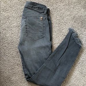 Joe’s Jeans Geey with Fringe Bottom Crop